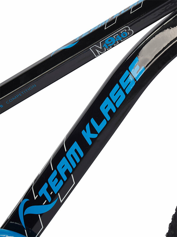 Горный детский велосипед Team Klasse F-2-B, черный, синий, диаметр колес 20 дюймов