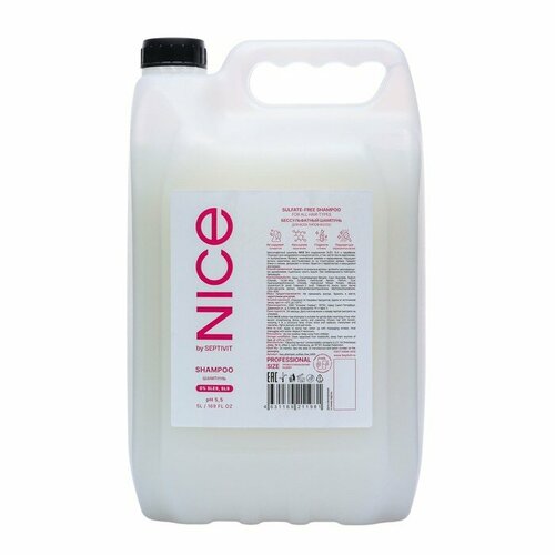 Шампунь для волос NICE by SEPTIVIT Бессульфатный Для Всех Типов Волос 5 л комплект из 2 шт 3287₽