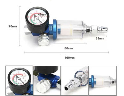 Регулятор давления для краскопульт/манометр 1/4 дюйма