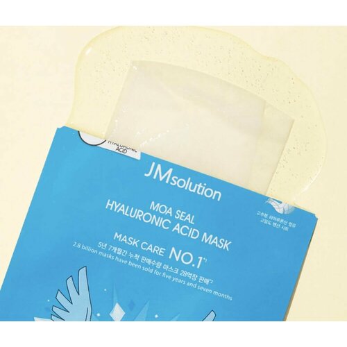 JMsolution Увлажняющая тканевая маска с гиалуроновой кислотой MOA SEAL HYALURONIC ACID MASK, 30мл 3 шт. jmsolution увлажняющая маска с эдельвейсом и ледниковой водой для упругости кожи лица 10 шт х 30 мл корейская косметика