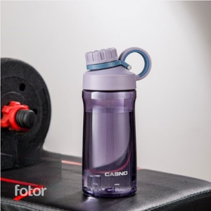 Бутылка для воды спортивная с кольцом 600 мл фиолетовая