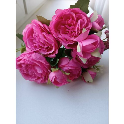 Искусственные цветы. Декоративные Пионы, 1 ветка