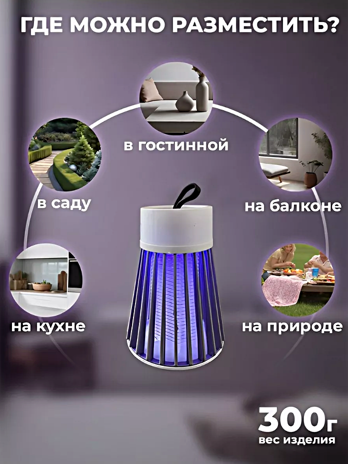 Антимоскитные Лампы Xiaomi Антимоскитная лампа ловушка, Лампа электрическая от комаров и мошек, Ночник уничтожитель мошек