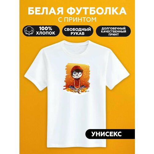 рюкзак мигель играет на гитаре из мультфильма тайна коко Футболка герой мультфильма тайна коко, размер 5XL, белый