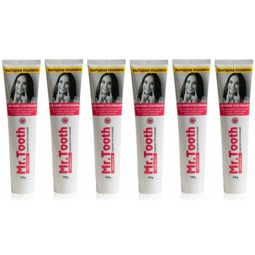 MR.Tooth Зубная паста Бережное отбеливание, 170 г, 6 шт