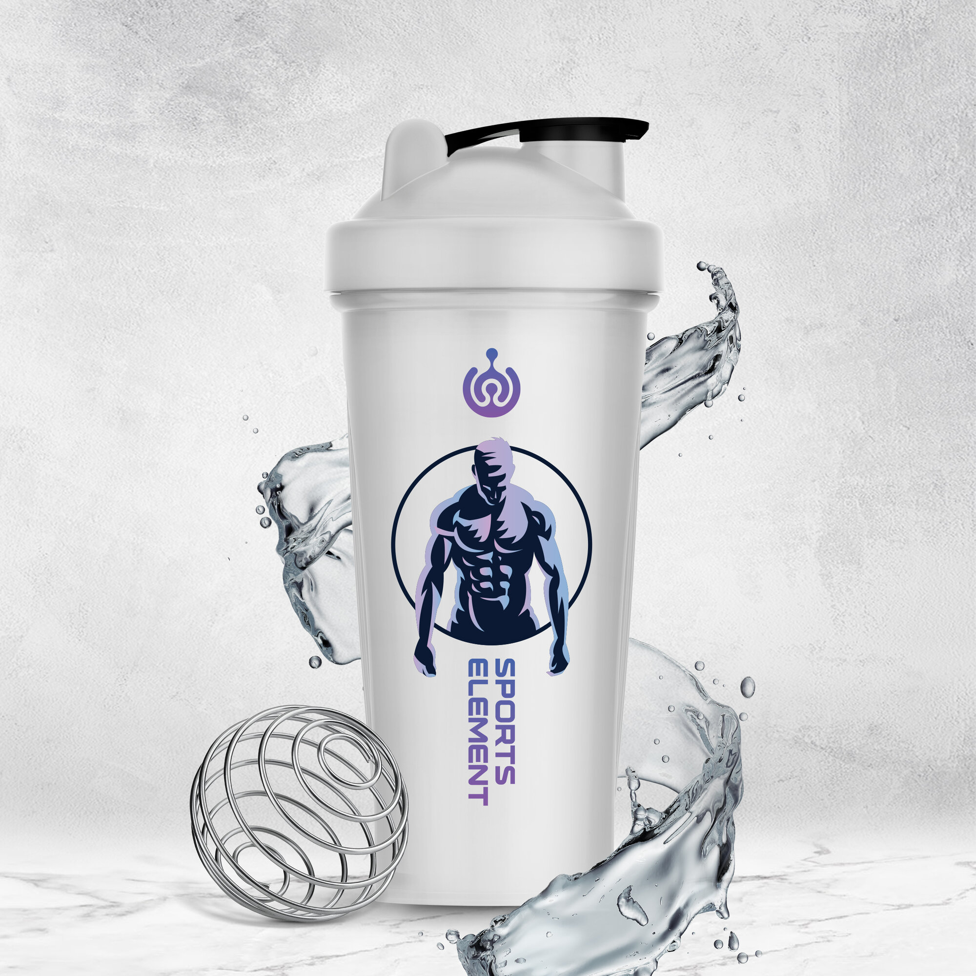 Шейкер для спортивного питания Sports Element "Man" , 600 мл. С шариком