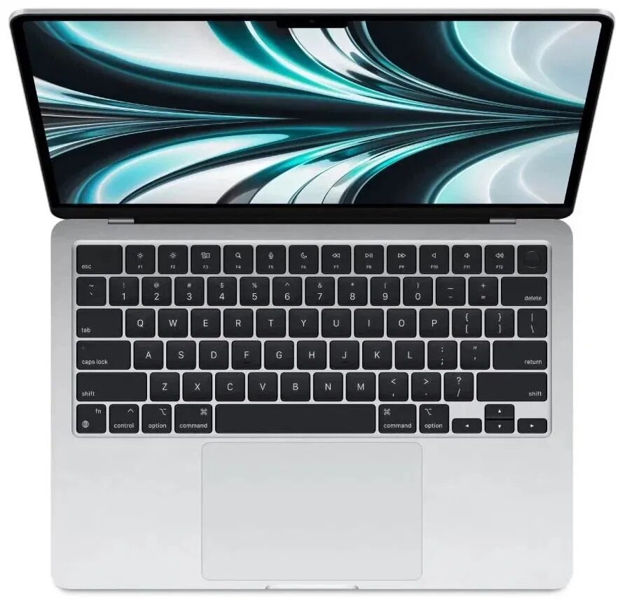 Ноутбук Apple MacBook Air 13 2022 2560x1664, Apple M2, RAM 8 ГБ, SSD 512 ГБ, Apple graphics 10-core, macOS, MLY03, серебристый, английская раскладка