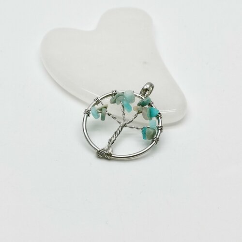 Подвеска, серебристый, бирюзовый