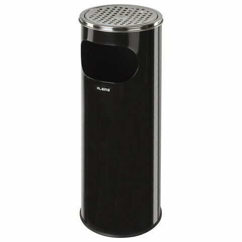 Урна с пепельницей 18 литров 580х210 мм нержавеющая сталь черная LAIMA PROFESSIONAL 606298