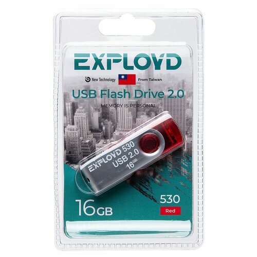USB-флэшка Exployd 530, 16 Гб, красная, 1 шт