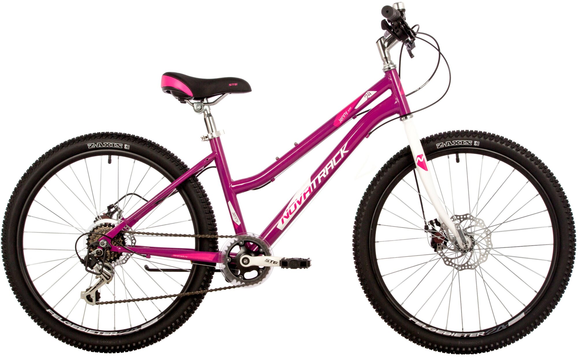Велосипед для подростков NOVATRACK 24SHD. JENNY.14PR23 пурпурный
