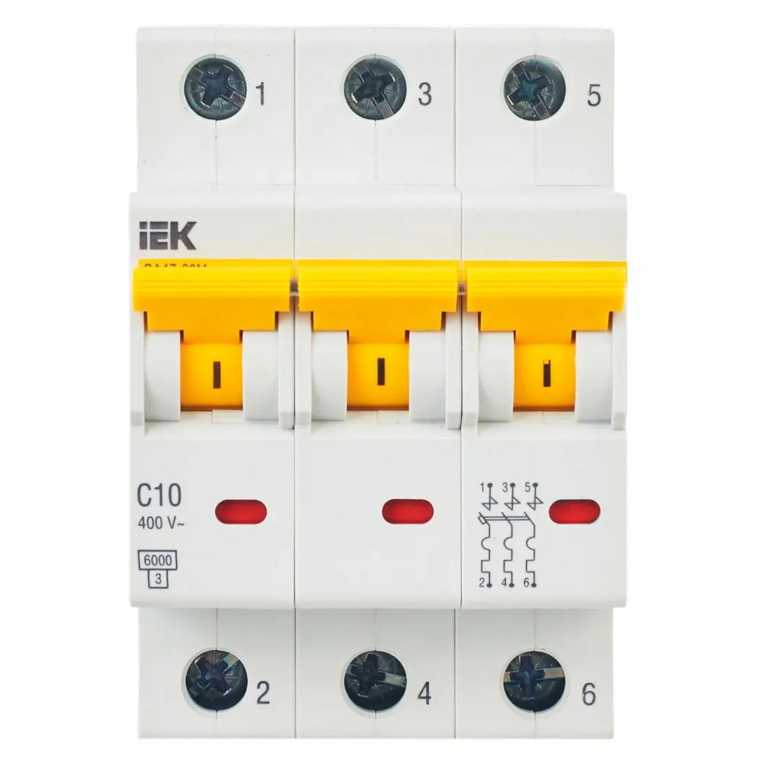 Автоматический выключатель 3P 10A (C) ВА47-60М 6кА iEK