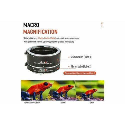 Макрокольца VILTROX DG-Z для Nikon Z6, Z7 cameras. Auto focus