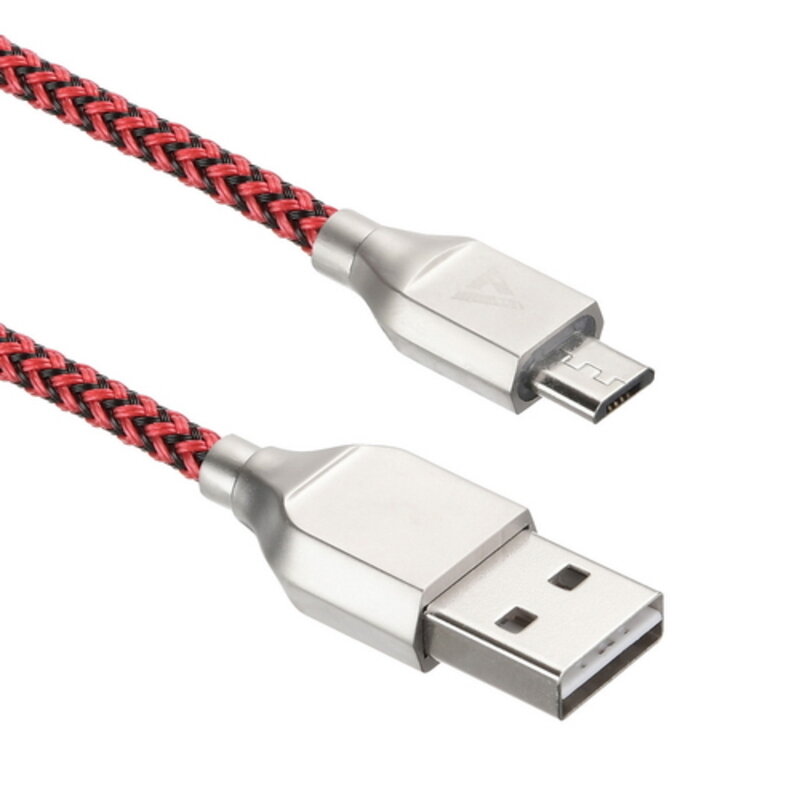 USB кабель ACD-Titan MicroUSB - USB-A Нейлон 1м красно-черный (ACD-U927-M1R)
