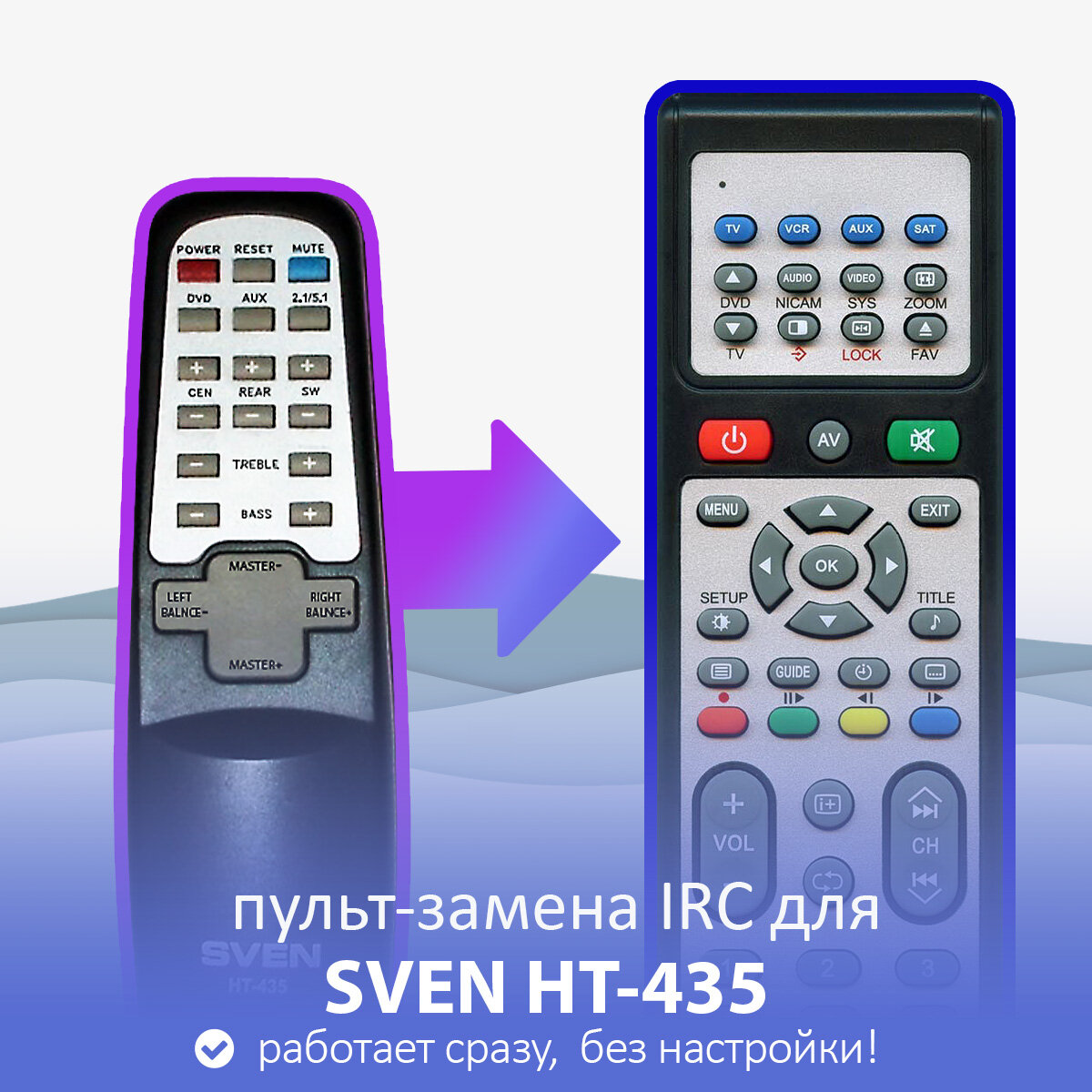 Пульт-замена для SVEN HT-435