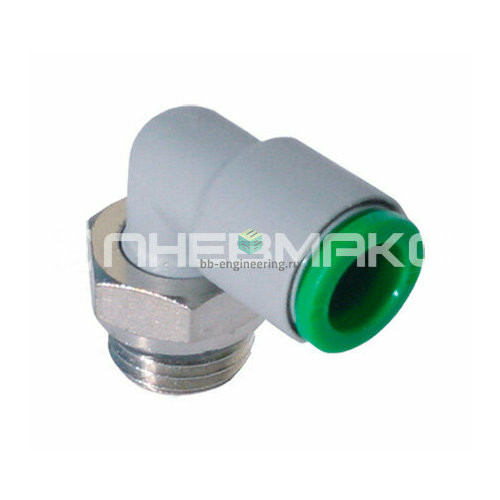 T221238 PNEUMAX - Штуцер угловой с нар. резьбой цанговый G3/8-12 мм t220838 pneumax штуцер угловой с нар резьбой цанговый g3 8 8 мм