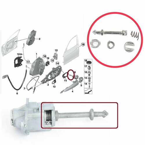 Ремкомплект тумблера замка передней левой двери 51217310733 для BMW X3 2017-2020 F30 F31 F80 2012-2019 1600₽