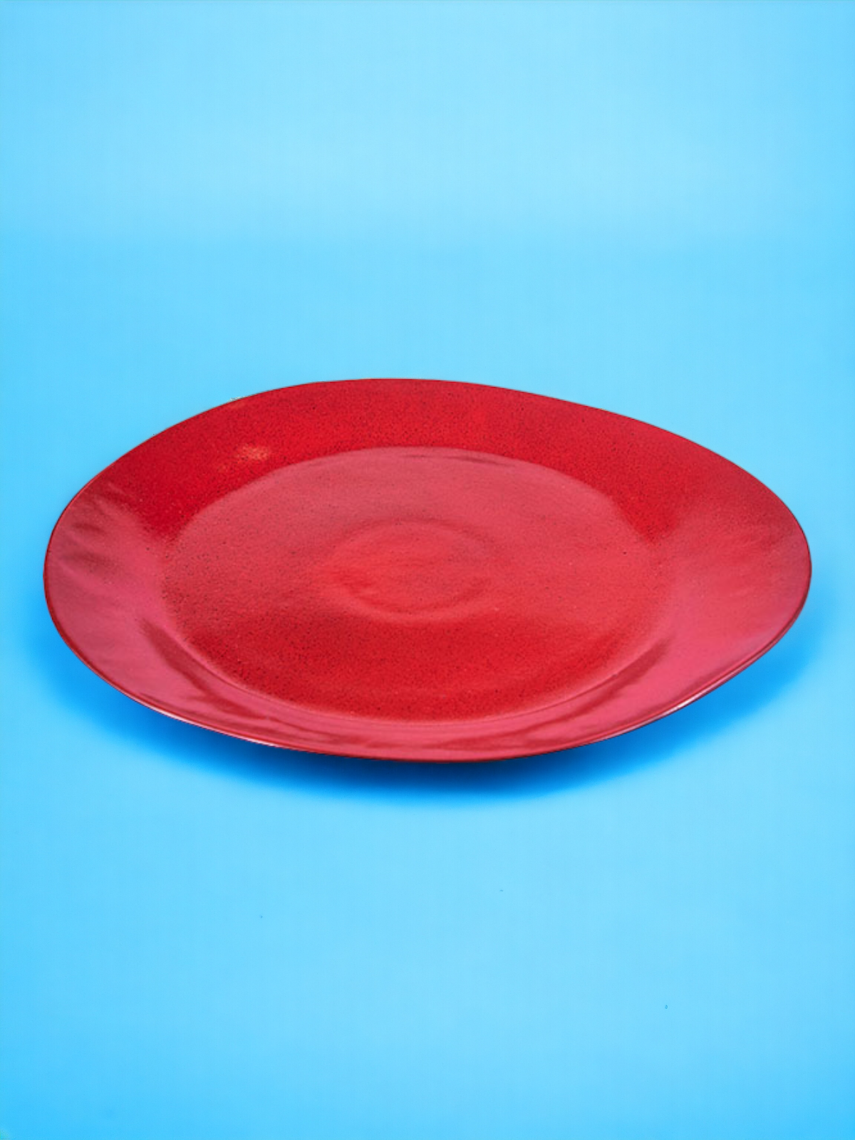 Тарелка сервировочная Борисовская Керамика Млечный путь красный, фарфоровая, 29 см