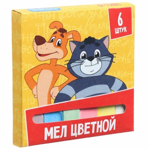 Мелки цветные школьные 6шт Простоквашино прямоугольные 210₽