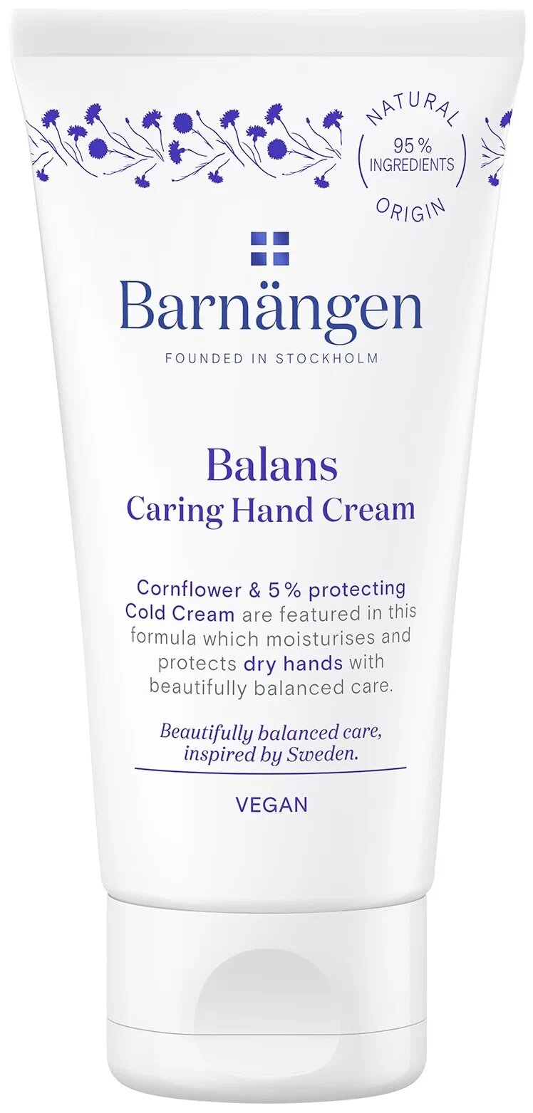 Органический крем для сухой кожи рук, Barnangen Balans, Vegan 75 мл