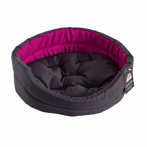 Лежанка COMFY FANCY XS серая с красной отделкой 42х34х14 см 1351₽