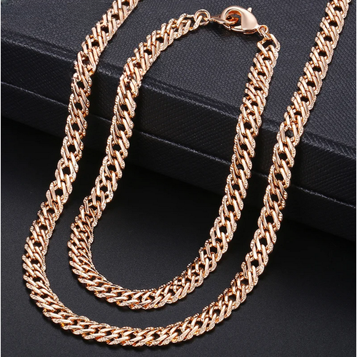 Комплект бижутерии Babilon: цепь, браслет, размер браслета 20 см, размер колье/цепочки 60 см, золотой