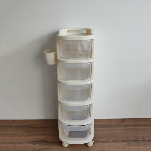 Шкаф пластиковый 5 секционный на колесах 8591₽