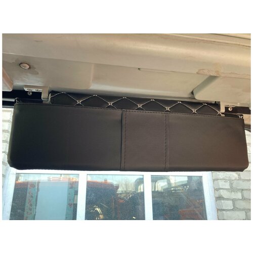 Чехлы на козырьки КАМАЗ декоративный черный ромб, белая нить (3 шт)