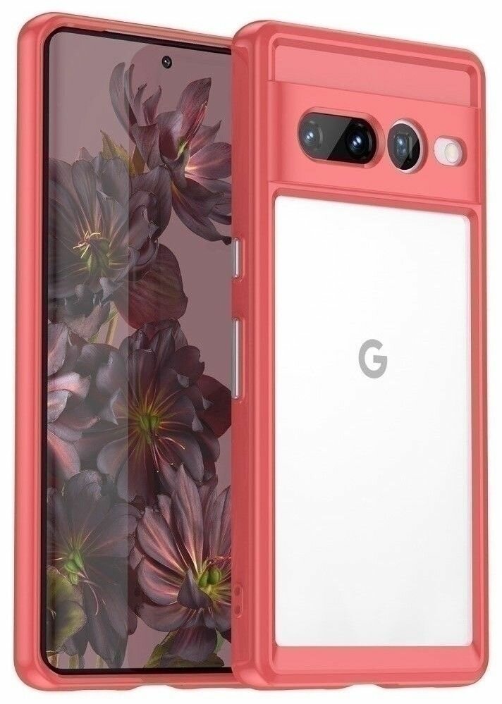 фото Накладка пластиковая для Google Pixel 7 Pro с силиконовой окантовкой чёрная