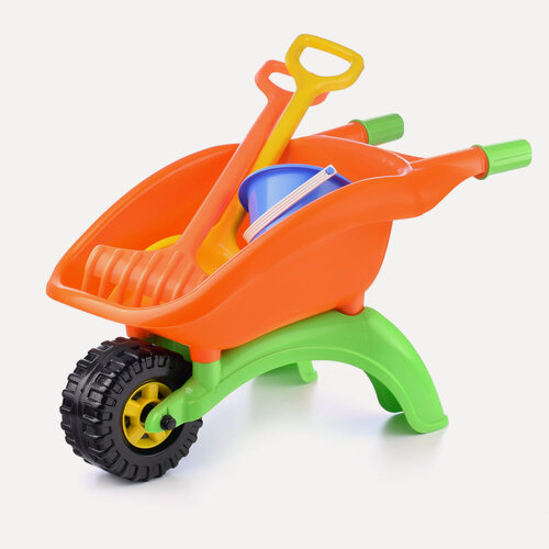 Изображение товара Детская садовая тачка. Набор "Садовод" ( тачка детская, грабли, лопатка, ведро 1,35л )