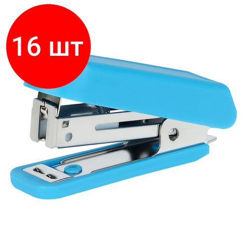 Комплект 16 шт Мини-степлер 10 OfficeSpace до 7л пластиковый корпус синий 1142₽