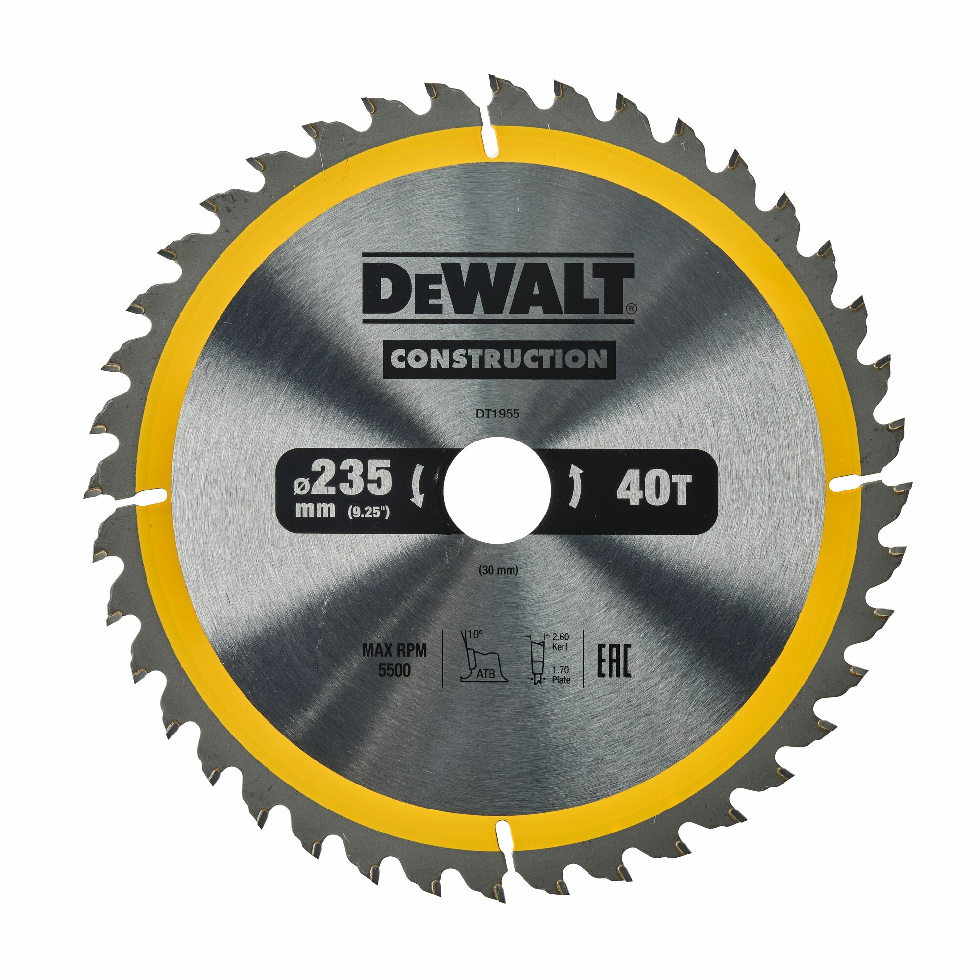 Пильный диск DEWALT CONSTRUCTION , 235х30 мм, DT1955