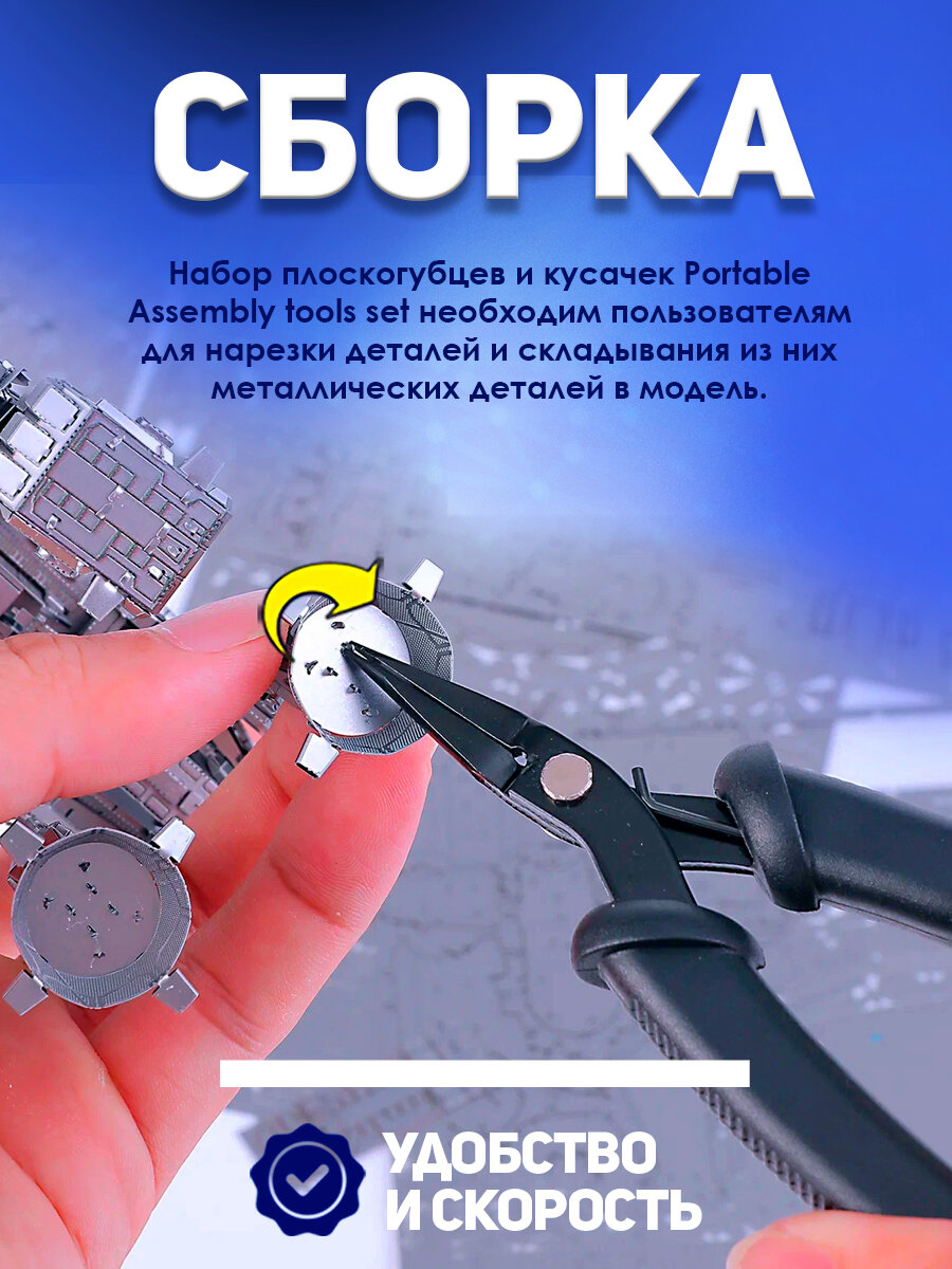 Набор инструментов для сборки металлического конструктора плоскогубцы и кусачки 2 шт. Piececool — фото 1