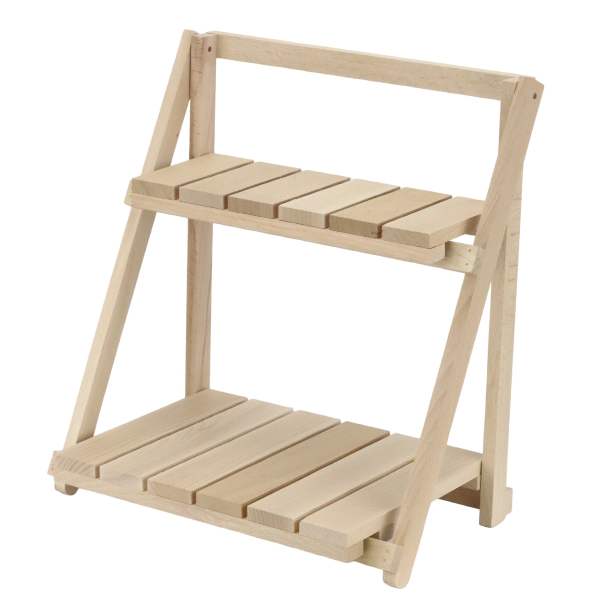 фото Стеллаж деревянный настольный складной (2 полки)