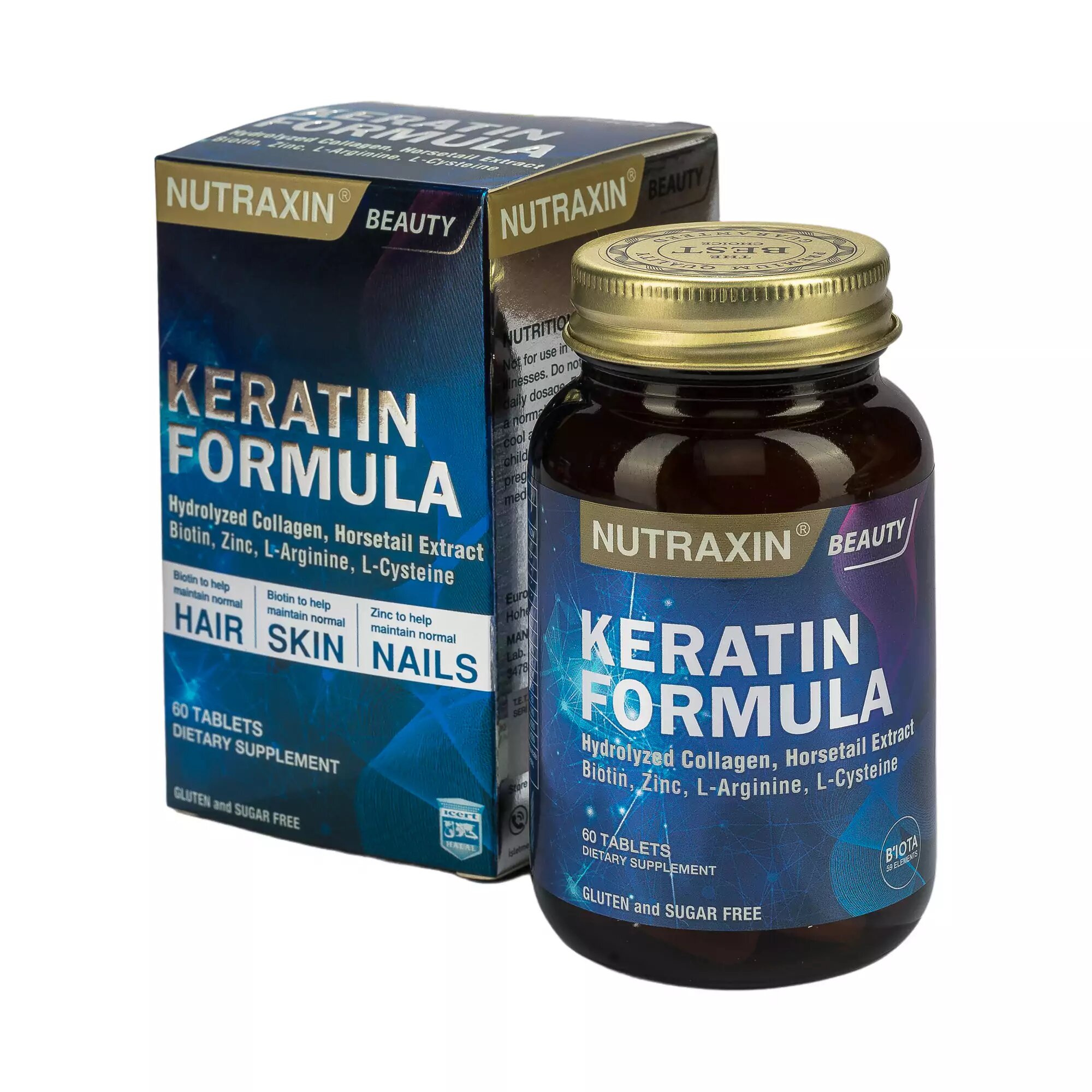 Кератиновая формула Nutraxin, для восстановления волос, здоровья кожи и ногтей, БАД — фото 1