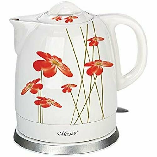Электрический керамический чайник Maestro MR066 Чайник Ceramic Flower Design 15 л белыйкрасный 11831₽