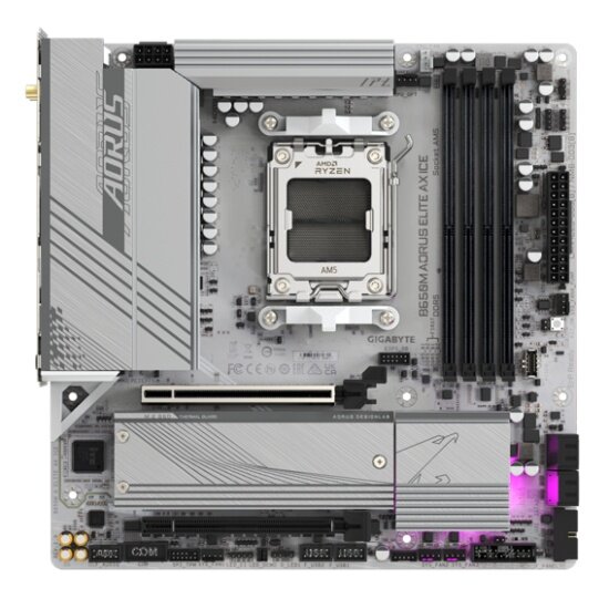 Материнская плата Gigabyte B650M AORUS ELITE AX ICE (AM5, mATX) — фото 1