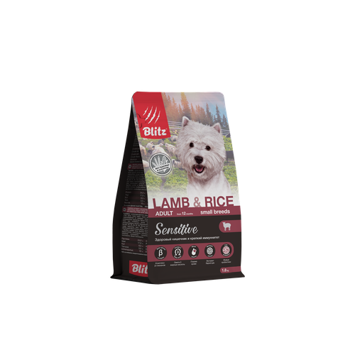 Сухой корм BLITZ ADULT SMALL Breeds Lamb&Rice / для собак мелких пород ягненок и рис/ 1,8 кг