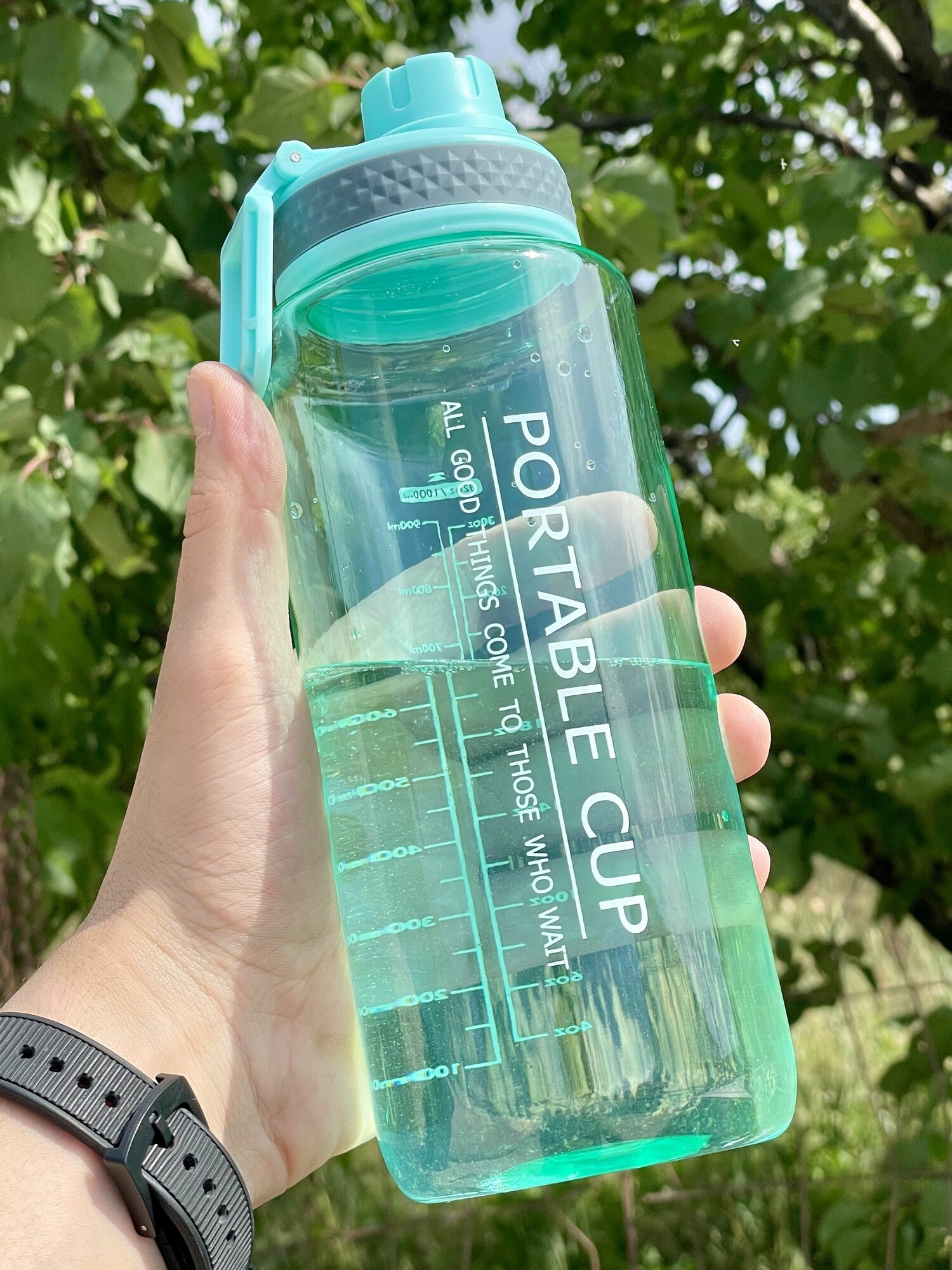 Бутылка для воды IBRICO "Portable Cup", 1000мл, пластик BPA Free