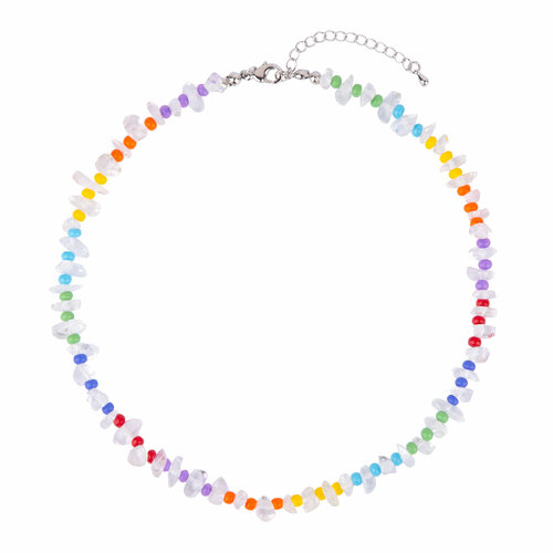 Чокер, бисер, длина 37 см, серебристый