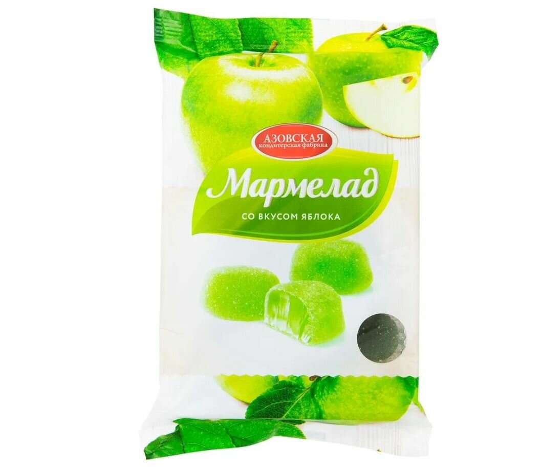 Азовская кондитерская фабрика Мармелад Со вкусом Яблока,300 гр.