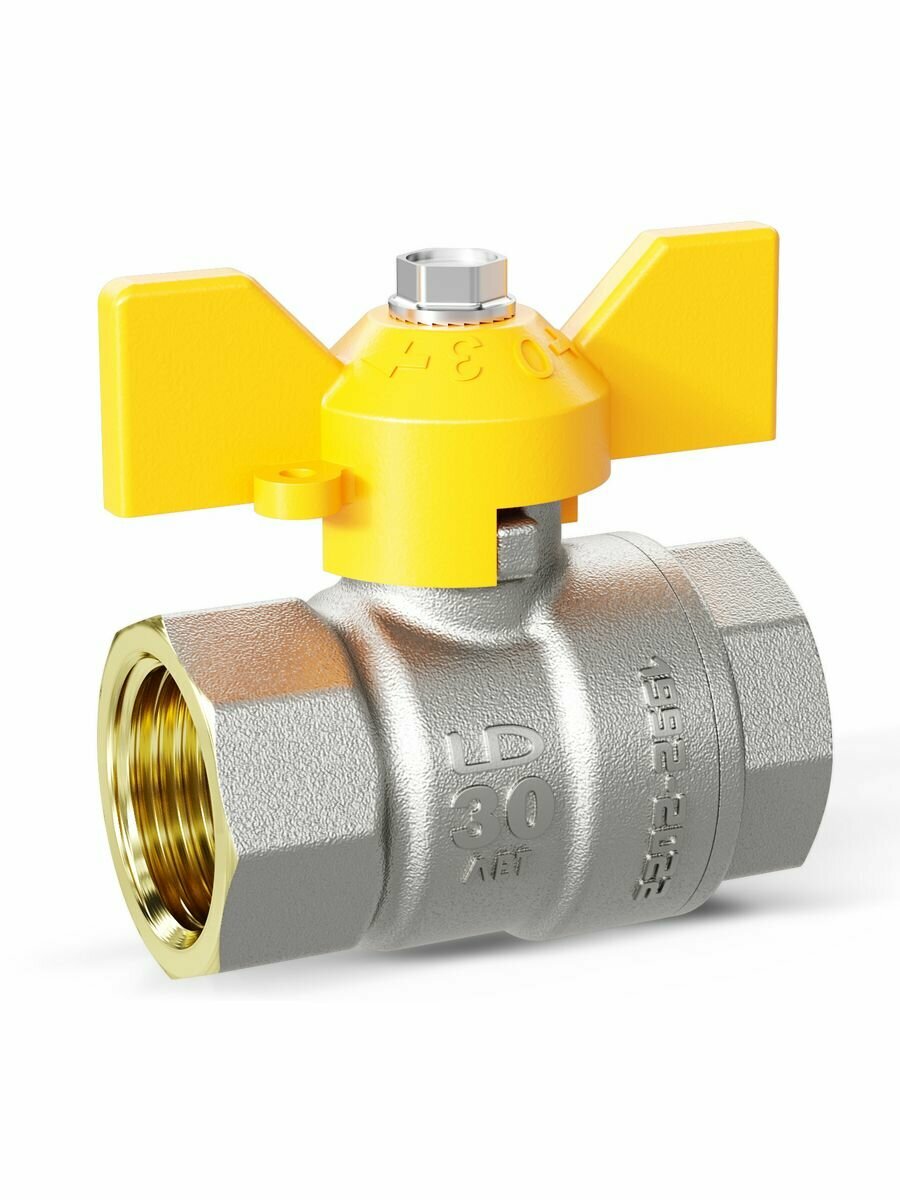 Кран шаровой латунный LD Pride 47.15. В-В. Б GAS Ду 15, для газа