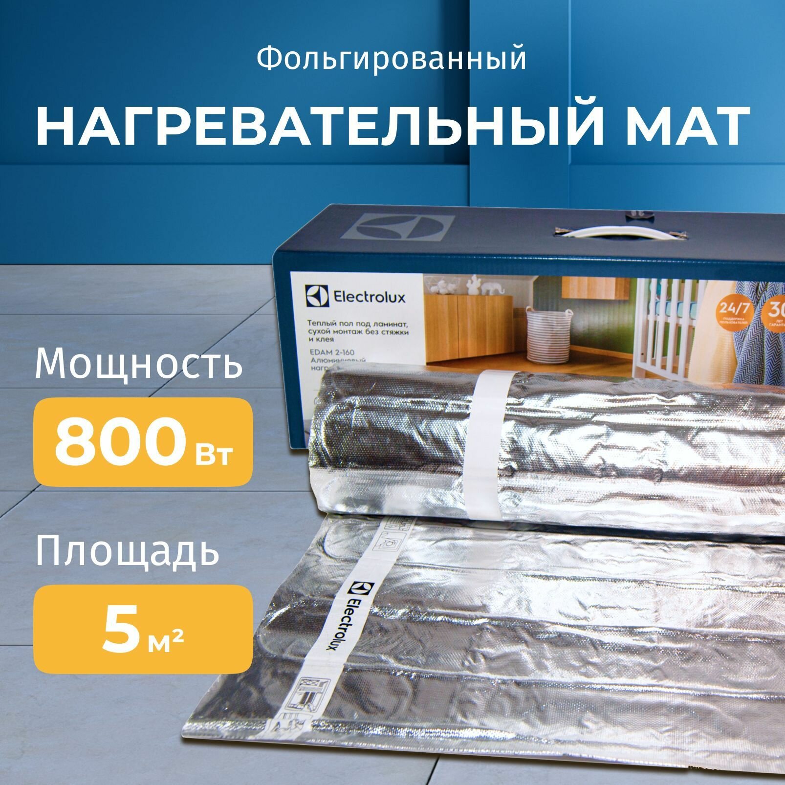 фото Фольгированный электрический теплый пол Electrolux EDAM - 2.5 кв. м.