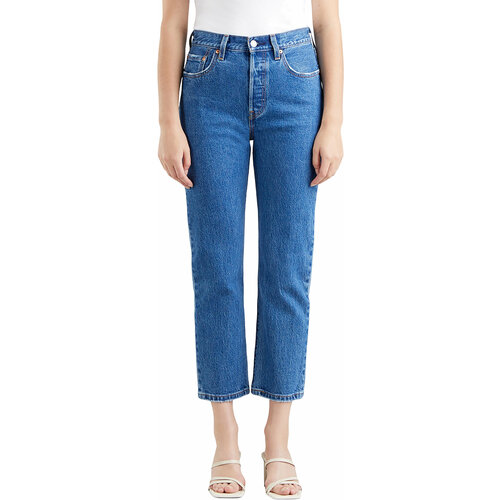 фото Джинсы зауженные levi's 501 crop, размер 28/28, jazz pop