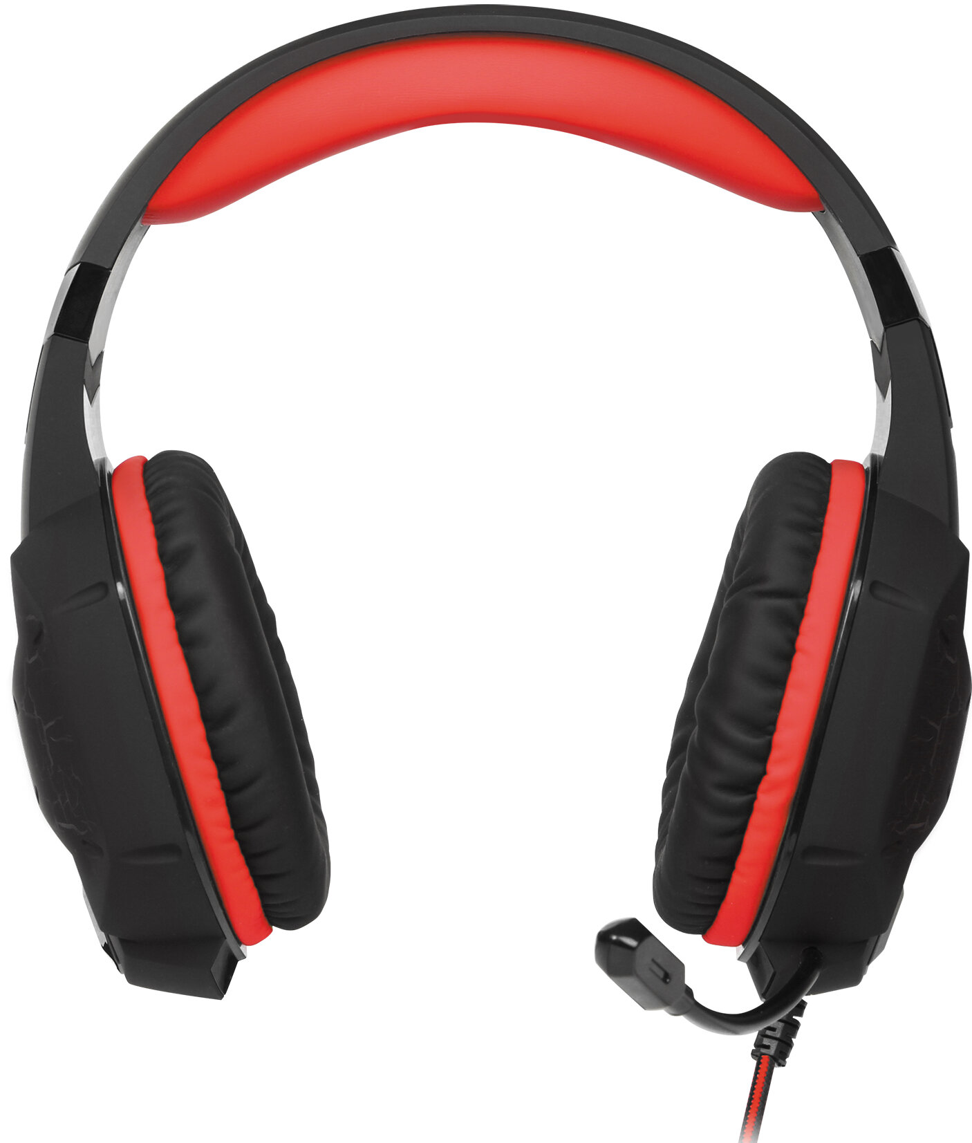 Игровые наушники с микрофоном SVEN AP-U988MV, черный-красный (USB, LED, 7.1) — фото 1