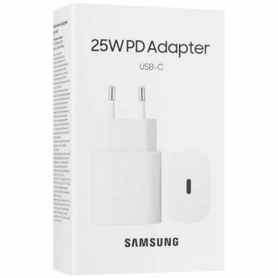 Сетевое зарядное устройство Samsung EP-TA800, без кабеля, Power Delivery 25 Вт, белый — фото 1