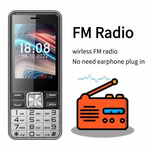 Кнопочный телефон с большим экраном и кнопками S-Mobile S 5630 PRO 4 сим карты черно-серый громкий 2000₽