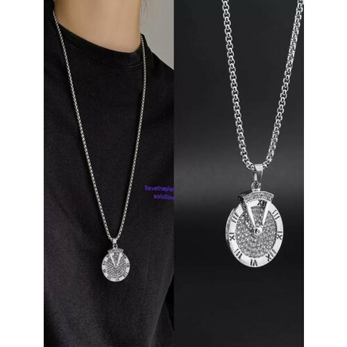 Комплект украшений, длина 70 см, серебристый