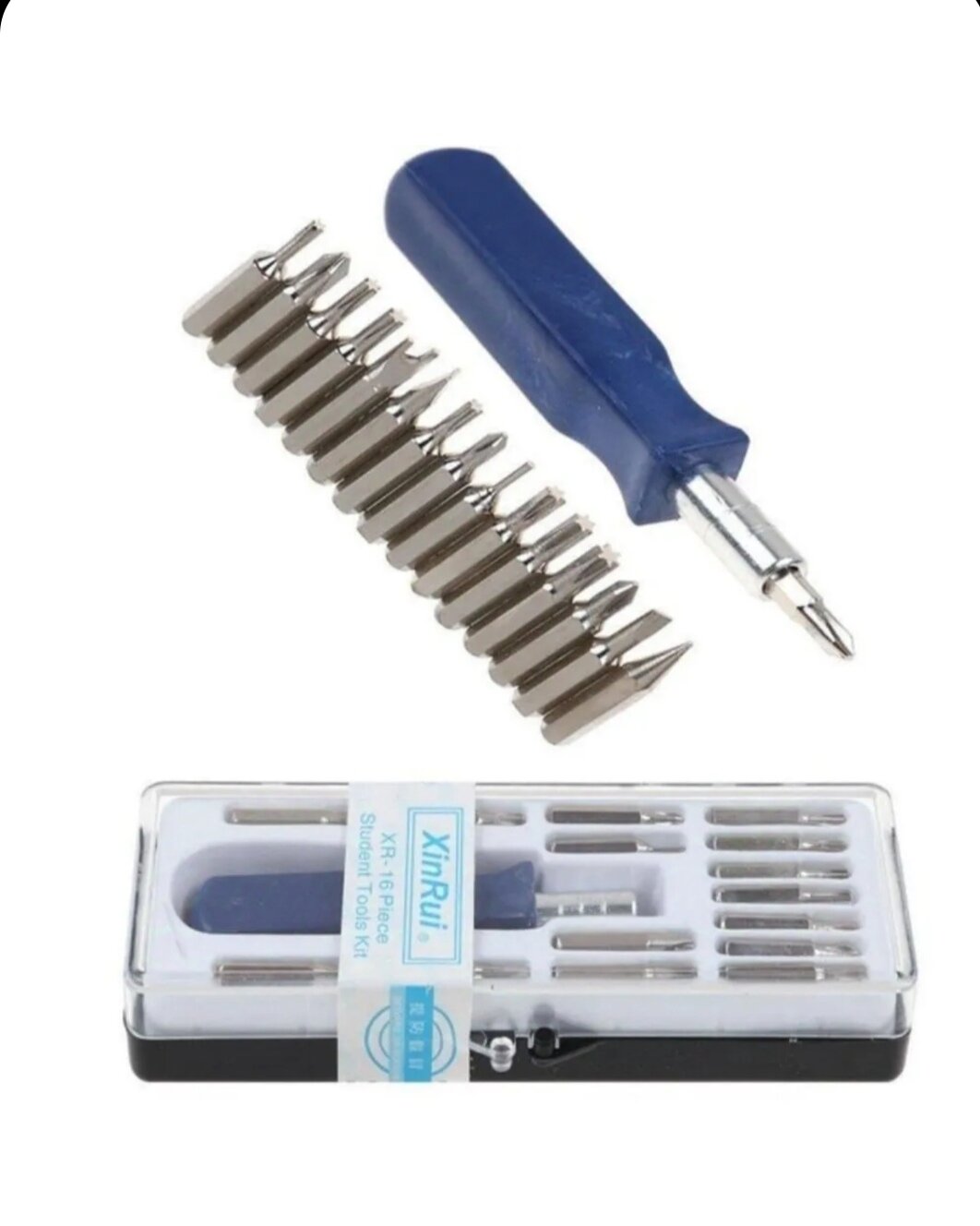 Отвёртка с набором насадок 16 шт