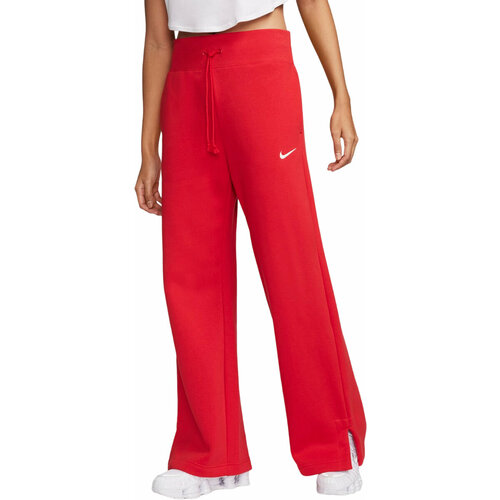 фото Брюки спортивные nike sportswear phoenix fleece high-waisted wide-leg, размер xs, красный